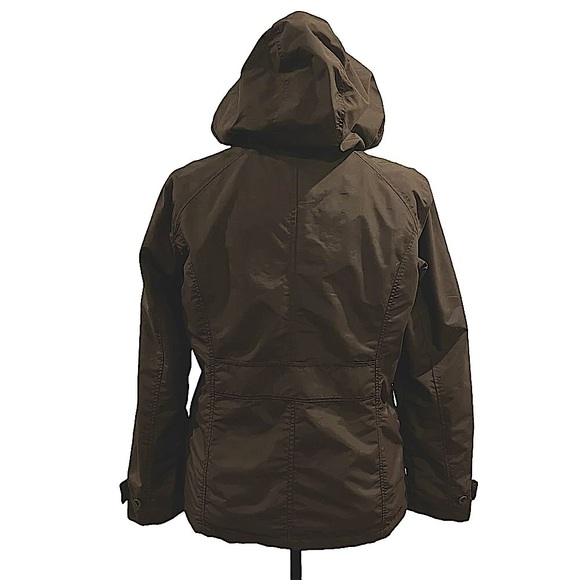 Lands' End Rain Jacket | Removable Hood | Brown - Picture 8 of 11